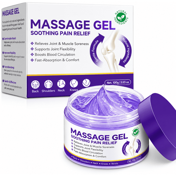 Joint Massage Purple Gel Soothing Massage Cream for Joints Muscles and Daily Body Care, 3.53oz