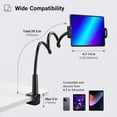 thumbnail image 2 of Gooseneck Tablet Holder Stand for Bed, 360° Adjustable Arm Mount for iPad Pro/Air/Mini, Kindle Fire, Galaxy Tabs, 4.7"-13.5" Tablets, 2 of 8
