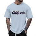 thumbnail image 1 of LUOGENLI T-shirts pour Homme pour Hommes T-Shirt à Imprimé Floral à Manches Courtes à Col Rond pour Tenue Décontractée T-shirts Vintage pour Homme T-Shirt Graphique Pâques T-shirts pour Hommes T-shirts Graphiques Vêtements d'Été Bleu Pâle TTTTG, 1 of 4