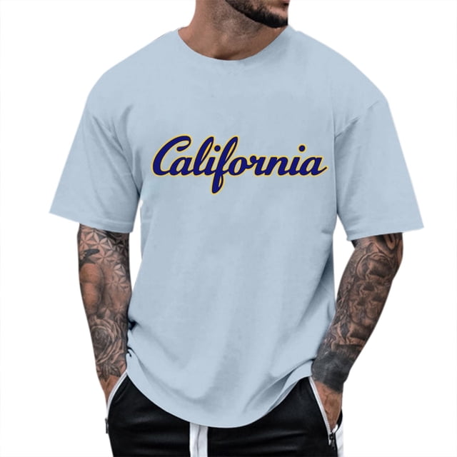 LUOGENLI T-shirts pour Homme pour Hommes T-Shirt à Imprimé Floral à Manches Courtes à Col Rond pour Tenue Décontractée T-shirts Vintage pour Homme T-Shirt Graphique Pâques T-shirts pour Hommes T-shirts Graphiques Vêtements d'Été Bleu Pâle TTTTG