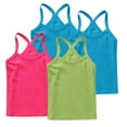 thumbnail image 3 of Eltusu Girls Cotton Tank Tops, Y-Back Vacation Sleeveless 4 Pieces Kids Undershirts Blue Size 8-9 T, 3 of 5