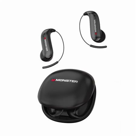 Monster Ear Buds - Bluetooth Headphones with Zero-Gravity Titanium Ear-Hook Design, Noise Isolation, 145H Playtime Wireless Earbuds Headset Bluetooth 6.0, IPX5 Waterproof & Sweatproof, Ideal for