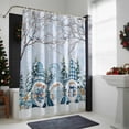 thumbnail image 4 of Christmas Blue Dwarf Bathroom Shower Curtain Winter Snowing Pine Tree Branches Xmas Waterproof Washable Shower Curtains for Bathtub Bath Decor with Grommets and Hook 66 X 72 Inch, 4 of 8