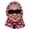 B 127#N 2#N, variant on Ski Balaclava, Smiling granny face with red polka-dot scarf print, One-Size Pull-On Mask with Wide Eye Opening