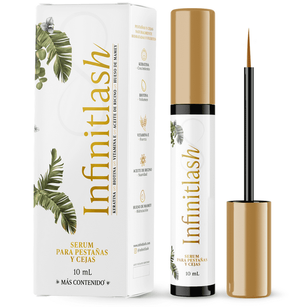 Suero para Pestañas y Cejas Crecimiento Natural con Biotina, Keratina, Vitamina E, Aceite de Ricino y Hueso de Mamey Infinitlflash LASH AND BROW SERUM