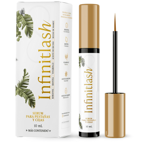 Suero para Pestañas y Cejas Crecimiento Natural con Biotina, Keratina, Vitamina E, Aceite de Ricino y Hueso de Mamey Infinitlflash LASH AND BROW SERUM