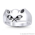 thumbnail image 1 of Cat Spirit Animal Charm Independence Totem Right-Hand Ring in Oxidized .925 Sterling Silver, 1 of 1