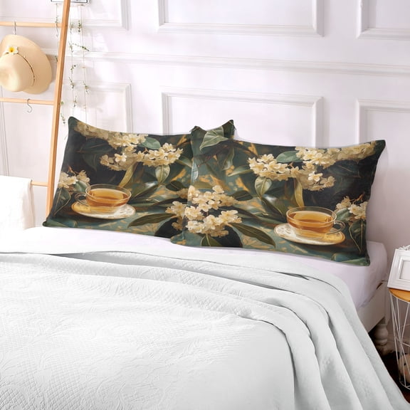 Pillow Case Plush Pillow Osmanthus and Tea Case standard size/King size/Queen size Bed Pillow Pillowcases