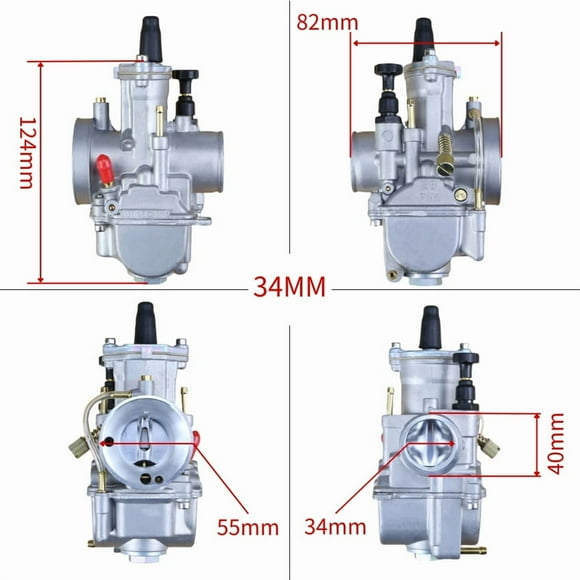 Pour Keihin KOSO PWK 24 26 28 30 32 34mm 2T 4T ATV Quad Go Kart Dirt Bike Scooter 50-250cc Moto Carburateur avec Jet Gratuit
