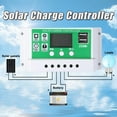 thumbnail image 3 of Abody 100A Contrôleur Solaire 12/24V PWM Contrôleur de Panneau Solaire Régulateur Intelligent avec Double Port USB Paramètre Réglable Affichage Timer Réglage, 3 of 5