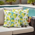 thumbnail image 4 of Summer Lemon Outdoor Pillow Covers Pack of 2 Watercolor Fruit Farmhouse Blue Strip Waterproof Throw Pillow Covers Decorative Cushion Cases for Patio Garden Tent Balcony Couch 18x18 inch, 4 of 9
