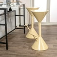 thumbnail image 6 of Chronos 29.75" Modern Industrial Iron Hourglass Backless Bar Stool with Foot Rest, Almond, 6 of 9