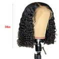 thumbnail image 4 of Luniquz 14 Inch Short Bob Wigs Deep Wave Lace Frontal Human Hair Wigs Brazilian Virgin Human Hair Wigs for Black Women Glueless Pre Plucked with Baby Hair Natural Black 150% Density, 4 of 9