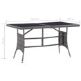 thumbnail image 5 of vidaXL Patio Table Gray 55.1"x31.5"x29.1" Poly Rattan, 5 of 20