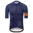 thumbnail image 2 of EliteGoogv Men's Short Sleeve Cycling Breathable Mesh Bike Shirt Solid Color Stretchy Athletic Wear Full Zip Road Mountain Biking Top for Summer,Purple,L, 2 of 3