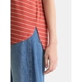 thumbnail image 4 of Time and Tru Women’s Crewneck Tunic Tee with Short Sleeves, Sizes XS-XXXL, 4 of 5