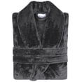 thumbnail image 3 of Cotton Paradise Mens and Womens Robe, Warm Fleece Unisex Bathrobes, Soft Plush House Robes, Medium-Large, Dark Gray, 3 of 7