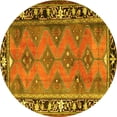 thumbnail image 1 of Ahgly Company Machine Washable Indoor Round Persian Yellow Traditional Area Rugs, 5' Round, 1 of 4