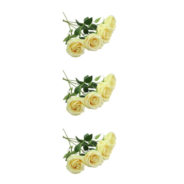 Lote de 10 flores de seda Injueey color champán para bodas y decoraciones del hogar