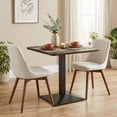 thumbnail image 2 of HOMCOM Dining Table Square Kitchen Table w/ Steel Base, Walnut Wood Grain, 2 of 10