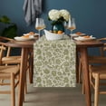 thumbnail image 2 of Green Floral Table Runner - 48 Inch Long, Kitchen Dining Table Runner Dresser Scarves, Vintage Rustic Botanical Spring Farmhouse Decor for Coffee Tables Wedding Party Banquet, 2 of 8