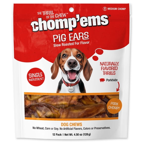 Chomp'ems Pig Ear Chews 12 Pack