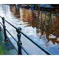 thumbnail image 2 of Steve Mohlenkamp 13x12 Gold Ornate Wood Framed with Double Matting Museum Art Print Titled - Amsterdam reflected in her canals, 2 of 4