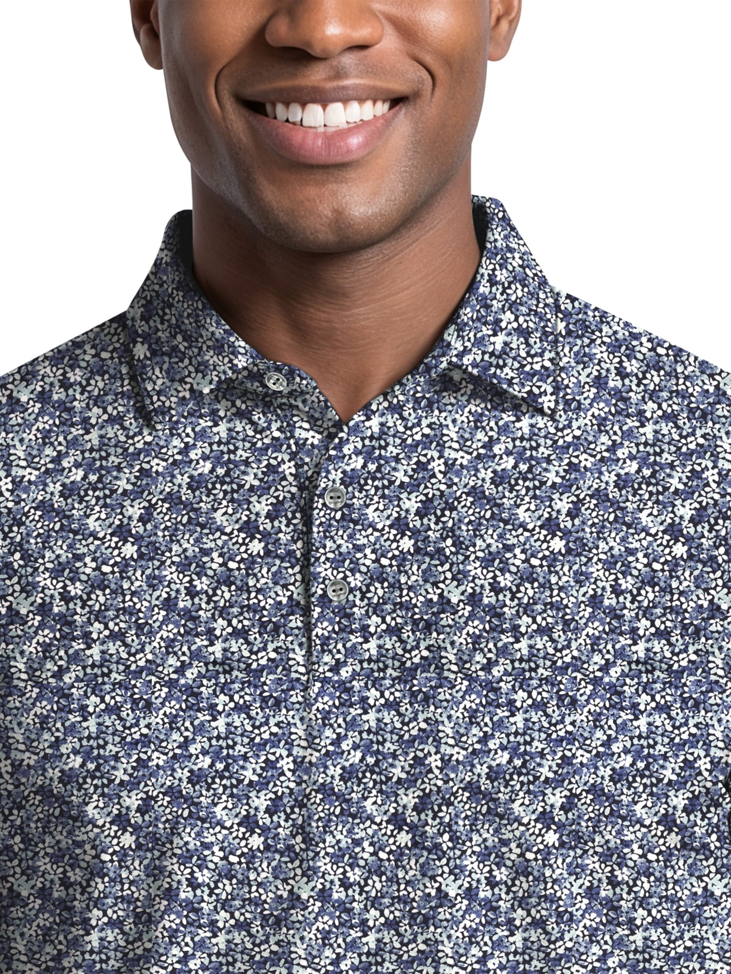 Ben Hogan Performance Men's & Big Men's Micro Floral Print Short Sleeve Polo Shirt, up to 5XB