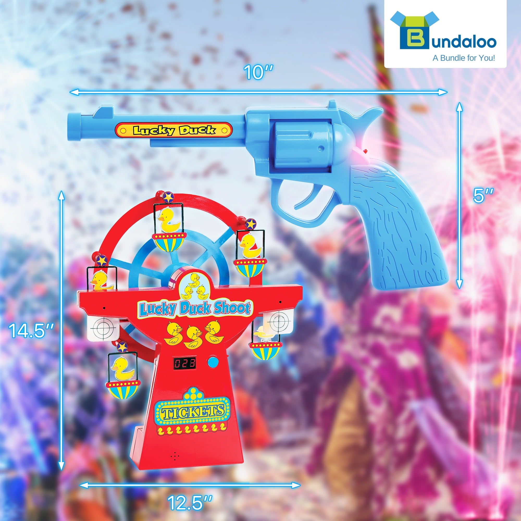 Bundaloo Duck Shooting Game - Powered Ferris Wheel Arcade Shoot Game - Mini  Carnival Gaming for Playroom for Kids and Adults - Fun Toy Gun Set and  Target Practice - Walmart.com