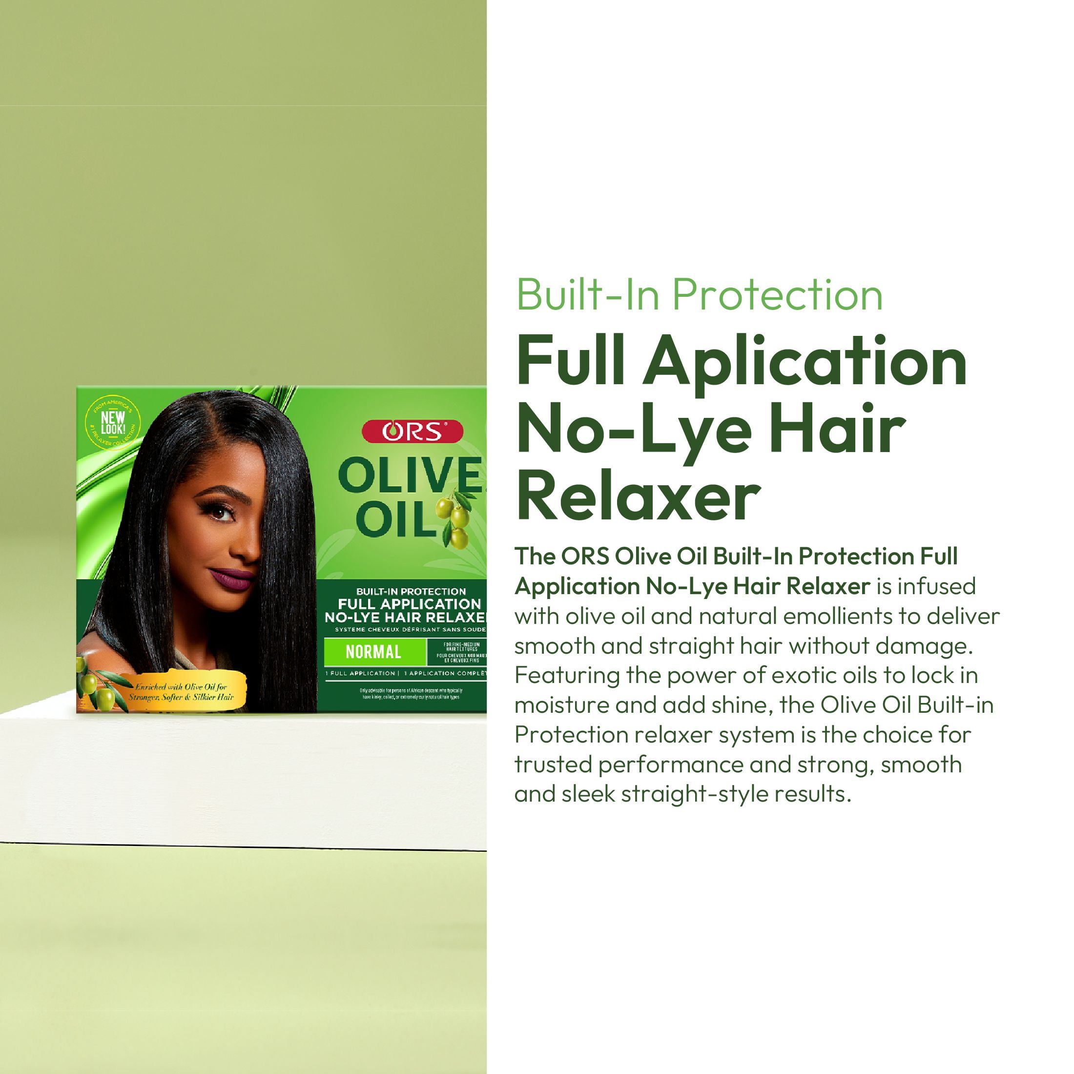 ORS Olive Oil Built-in Protection No-Lye Relaxer, Normal, for Fine to Medium Hair, 1 Application