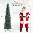 thumbnail image 4 of Costway 7ft Unlit Snowy PVC Artificial Slim Christmas Pencil Tree w/ Pine Cones, 4 of 9