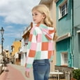thumbnail image 6 of HAOTAGS Big Girls Hoodie Crop Tops, Plaid Hooded Sweatshirts Long Sleeve Pullover Top Orange 7 Years, 6 of 7