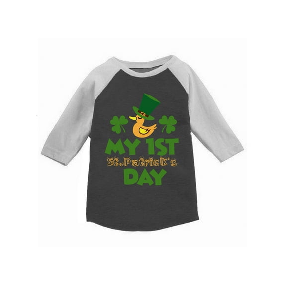 Patrick's Day Toddler Raglan Shirt for Boys Irish Lucky Clover Leaf First Paddys Day 2T 3 4 5 Years