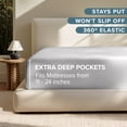 thumbnail image 4 of Bare Home Fitted Sheet - 24" Extra Deep Pocket - Premium 1800 Collection - Cal King, Light Gray, 4 of 7