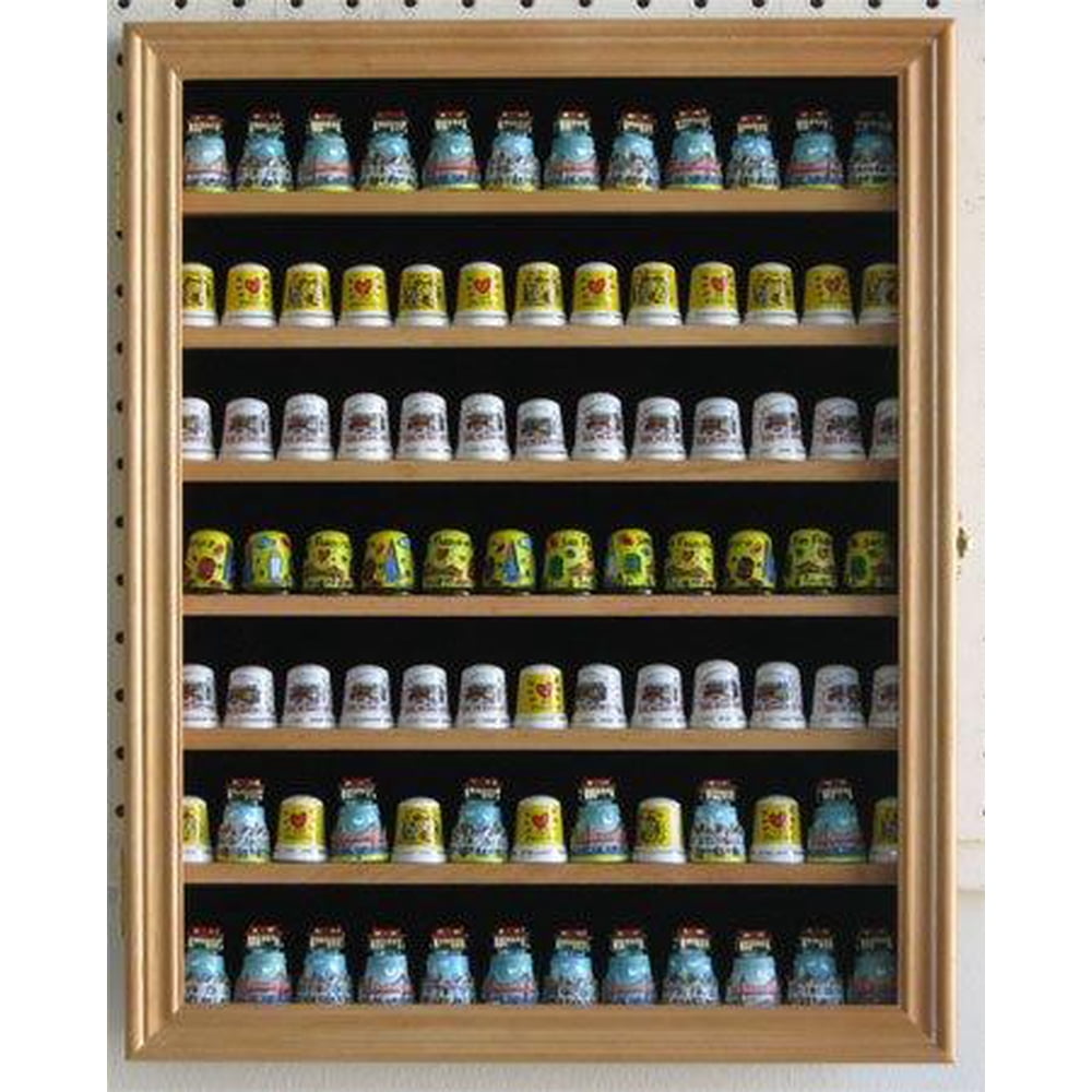 glass thimble display case
