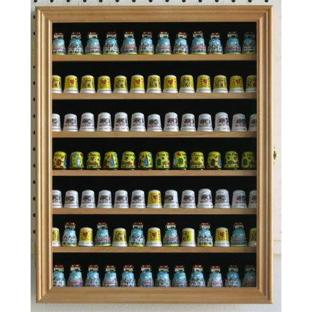 91 Thimble Display Case Shadow Box Wall with glass door, TC91
