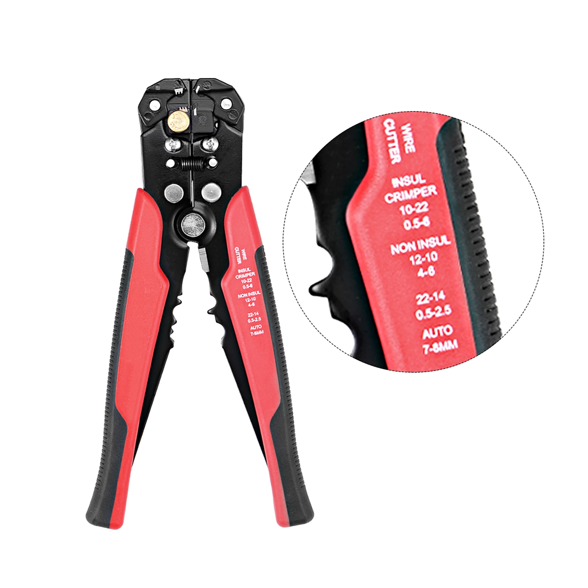 8" Wire Stripper Cutter & Crimper Tool 22-10 AWG for Non & Insulated Terminals 
