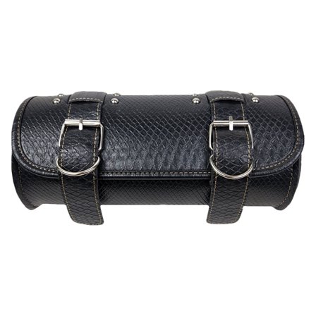 TEHAUX Motorcycle Storage Bag Black PVC Saddle Bag Travel Gear Organizer for Distance Riding