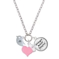 thumbnail image 1 of Delight Jewelry Silvertone Little Bird Initial - O - Light Pink Heart Nurse Strong Zoe Necklace, 1 of 4