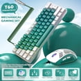 thumbnail image 5 of ZIYOULANG T60 Backlit Mini Wired Mechanical Gaming Keyboard & Mouse Combo, Green & Blue, 5 of 10
