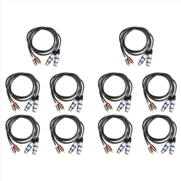 10X Cable de Audio de Alta Fidelidad 2 Macho una Xlr 3 Pin Hembra Amplificador de Consola de Mezcla Dual Xlr una Dual Shileded Cable 1.5M