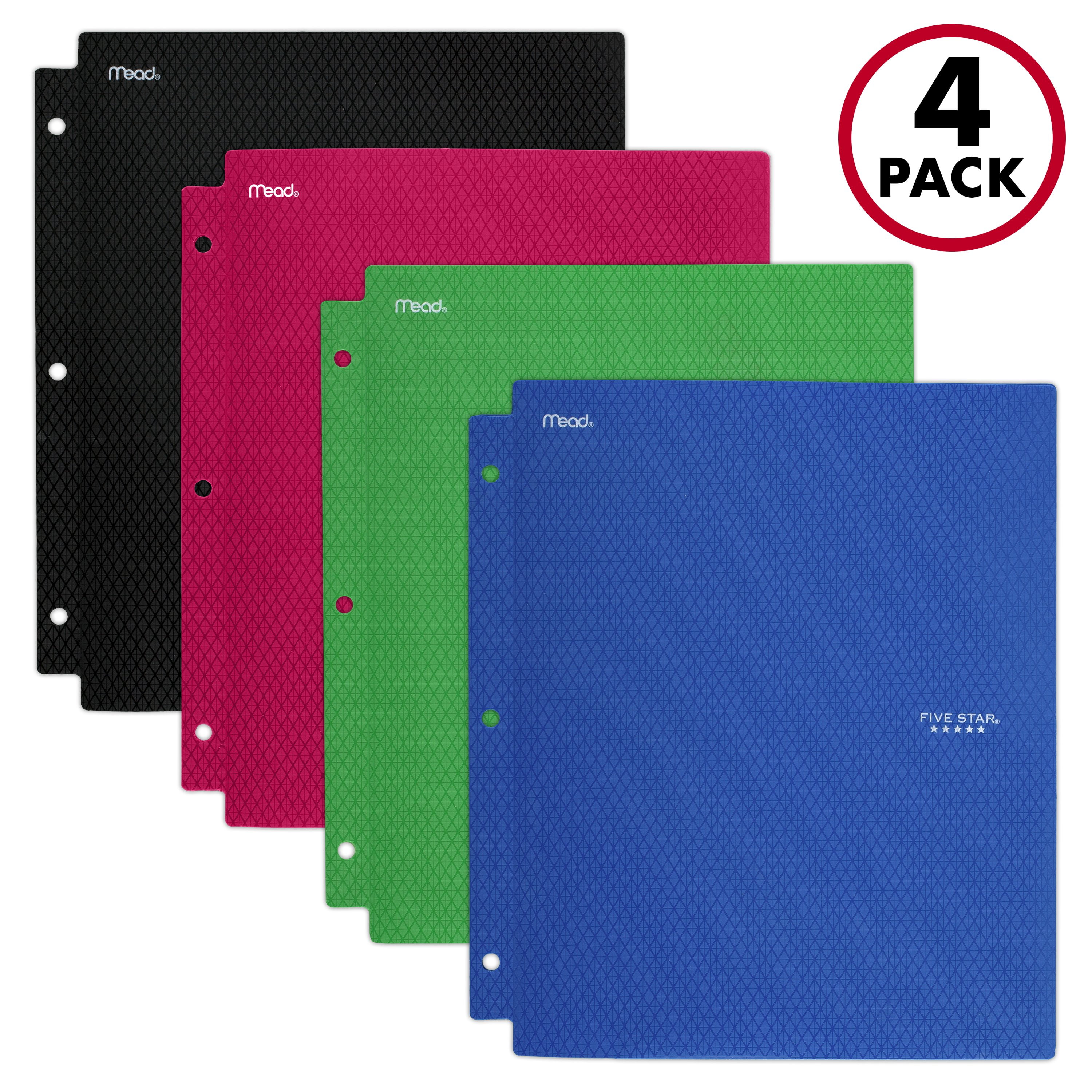 Five Star Plastic Pocket + Prong Folder, Assorted Colors