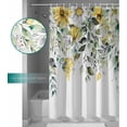 thumbnail image 3 of Shower Curtain Waterproof Shower Curtain for Bathroom,Bathtub,Shower, Botanical Plant Eucalyptus Leaves Chrysanthemum Sage Green Shower Curtain Set with Hooks for Home Decoration 72x72 Inch, 3 of 6