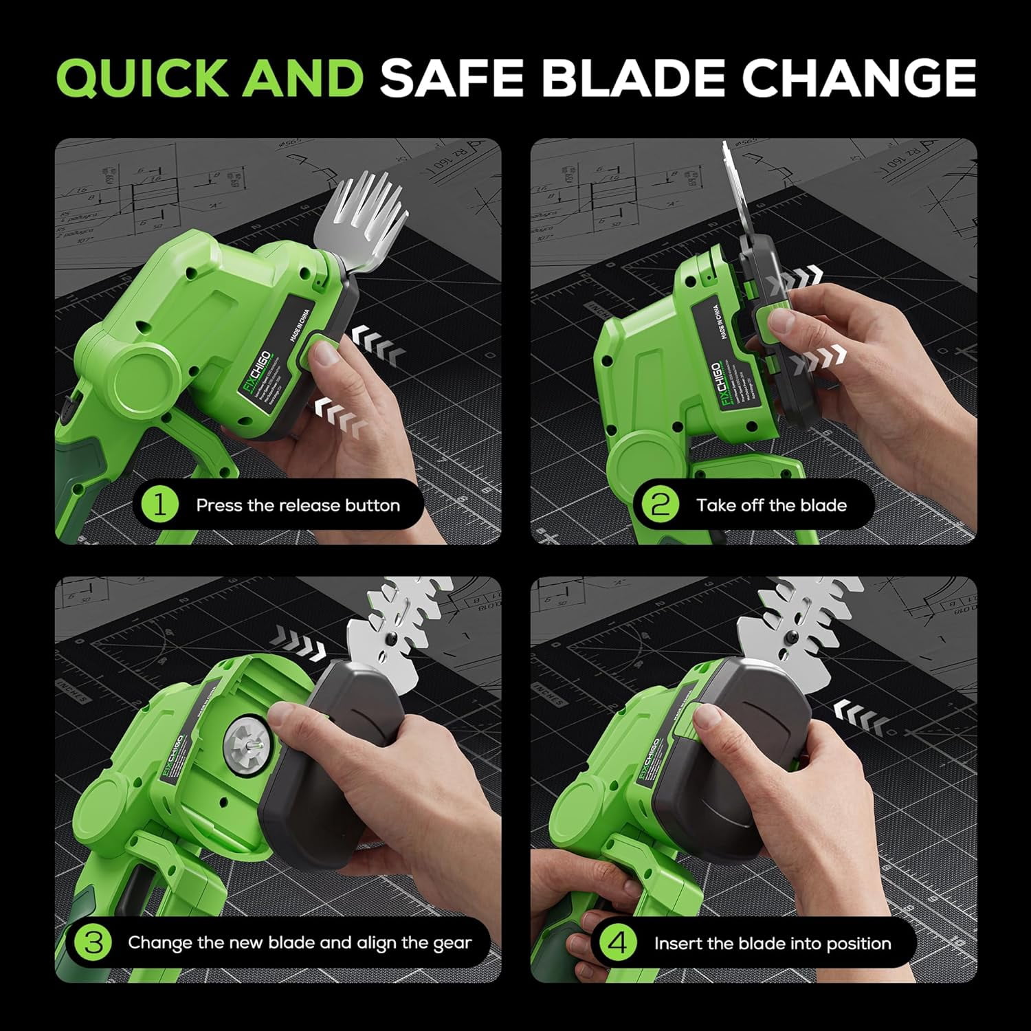 21V Cordless Hedge Trimmer 2-in-1 with 2 Batteries, Lightweight Electric Grass Shear for Garden Yard Lawn Care