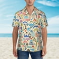 thumbnail image 4 of Easygdp Famous Places Men's Hawaiian Shirts Print Lapel Short Sleeve for Beach, vacation, party, casual occasions - Medium, 4 of 9
