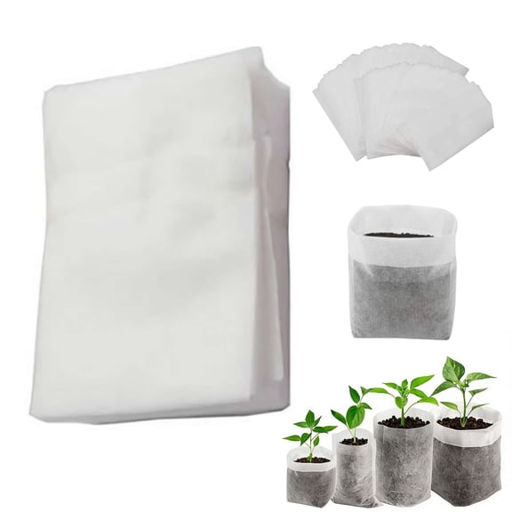 100 PCS Nursery Bags Non-Woven Fabric Seedling Bags Biodegradable for Home Garden Supply Vegetable Flower Tree Saplings Starter Pots Plant Grow Pouches for Indoor Outdoor Transplanting