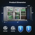 thumbnail image 2 of Coolski 53’’ Wide Beverage Refrigerator with 3 Doors, Commercial Back Bar Cooler Fridge for Beer Soda Wine, ETL NSF Approved, Stainless Steel, 2 of 8