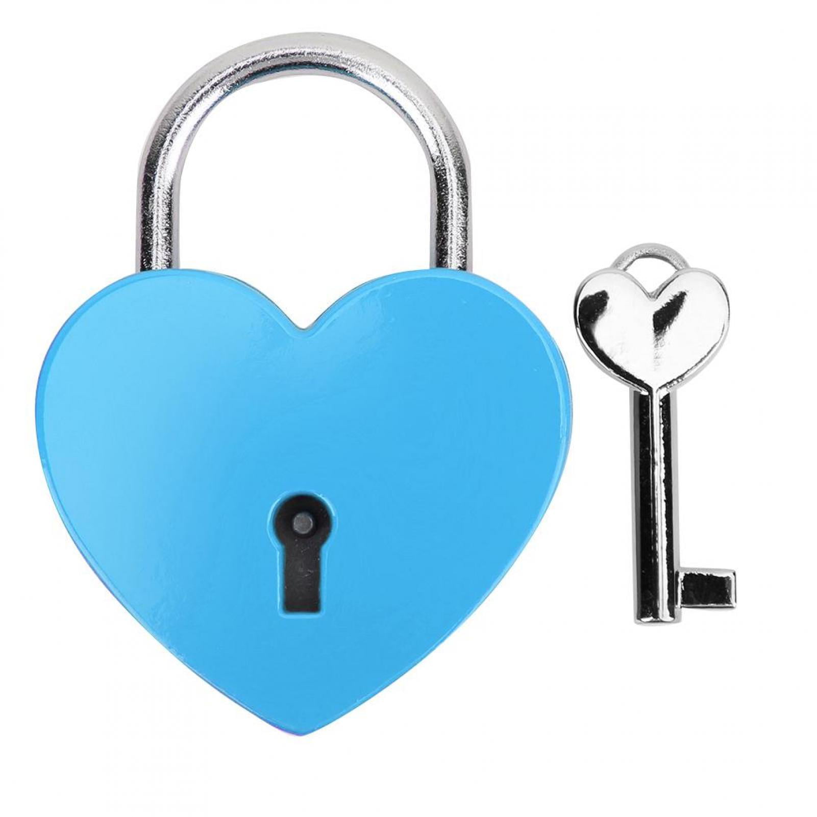 Details about   Durable Metal Colorful Heart Shaped Lock with Keys Professional Home Supplies 