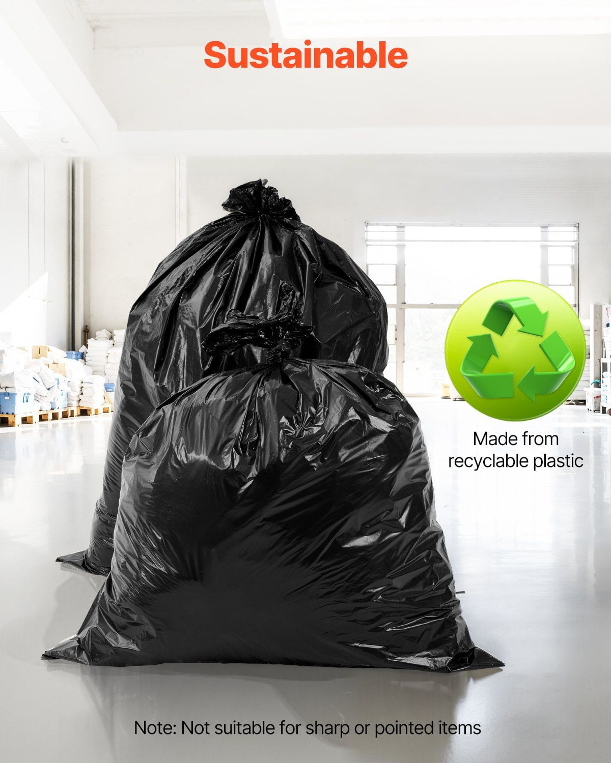 Aluf Plastics 45 Gal. Heavy-Duty Black Trash Bags - 40 in. x 47 in. (Pack of 100) 1.7 mil (eq) - for Construction and Commercial Use RCM-4047XX - The Home Depot