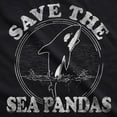 thumbnail image 2 of Mens Save The Sea Pandas Funny Whale Orca Dolphin Ocean Life T shirt Graphic Tees, 2 of 9